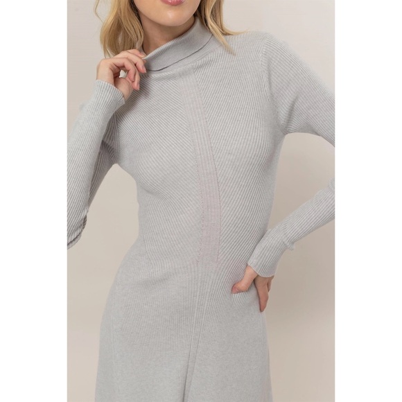 Turtleneck Gray Sweater Mini Dress NWT - Picture 3 of 7